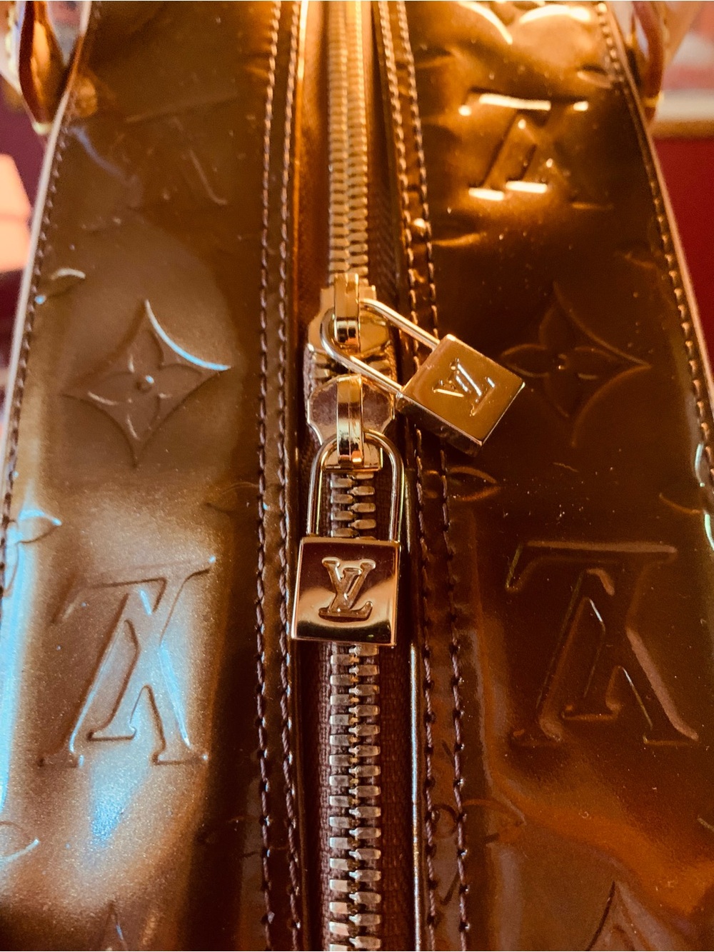 Louis Vuitton Authentic Vintage Copper Patent Tompkins Verified COA Legitgrails - Picture 6 of 15